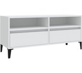 Mueble tv blanco 100x34,5x44,5 cm de madera contrachapada
