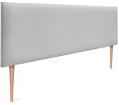 Dhome cabecero de polipiel liso 150x105cm con patas camas 150 - gris claro