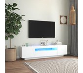 Mueble para tv | mueble de salón | mesa de tv con luces led blanco 160x35x40 cm cfw74799