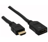 Cable inline hdmi cable de macho a hembra negro 3m