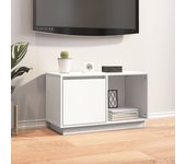 Mueble para tv | mueble de salón | mesa de tv de madera maciza de pino blanco 74x35x44 cm cfw94542