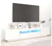Mueble para tv | mueble de salón | mesa de tv con luces led blanco 200x35x40 cm cfw92521