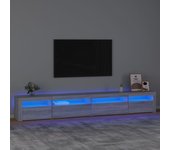 Mueble de tv | mueble de salón | mesa de tv con luces led gris sonoma 270x35x40 cm cfw51844