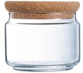 Luminarc pure jar - bote hermético redondo de 0.5l en vidrio con tapa de corcho