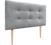 Dhome cabecero de tela aqualine capitoné 105x115cm con patas camas 105 - gris