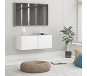 Mueble para tv | mueble de salón | mesa de tv madera contrachapada blanco 80x30x30 cm cfw44874