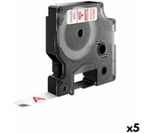 Cinta laminada para rotuladoras dymo d1 45015 12 mm labelmanager™ blanco rojo negro (5 unidades)