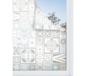 Panorama vinilo para ventanas azul estilo hidráulico 60x300 cm - vinilos adhesivo para cristal - pegatina opaca - vinilo translúcido