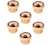 6 un. pomo tirador mueble vintage retro madera tinte natural vúmetro - diámetro 40mm