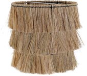 Pantalla de lámpara dkd home decor metal jute flecos (40 x 40 x 40 cm)
