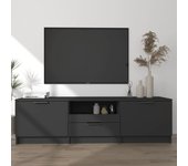 Mueble para tv | mueble de salón | mesa de tv madera contrachapada negro 140x35x40 cm cfw10467