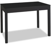 Mesa de cocina extensible de carro - 110x70 cm (170x70 cm) - estructura y extensión color negra - tapa cristal color negra