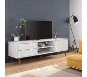 Mueble de tv | mueble de salón | mesa de tv molde madera maciza de pino blanca 158x40x49 cm cfw13259