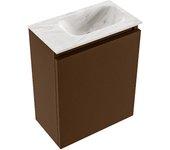Mondiaz ture-dlux 40cm mueble fondo reducido rust. eden lavabo posición derecho ostra. 1 orificio.