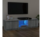 Mueble de tv | mueble de salón | mesa de tv con luces led gris sonoma 120x30x35,5 cm cfw35113