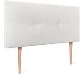 Dhome cabecero de lana natural con botones 105x105cm con patas camas 105 - blanco