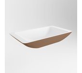 Topi lavabos sobre encimera solid surface 60cm color rust / talc.
