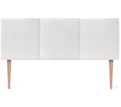 Dhome cabecero de terciopelo liso con tres paneles 135x105cm con patas camas 120/135 - blanco visón