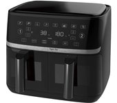 Freidora de aire duo, 2 x 5.5l, panel táctil, 8 programaciones, 3400w