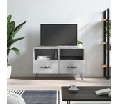 Mueble para tv | mueble de salón | mesa de tv madera contrachapada gris hormigón 80x36x50 cm cfw90716