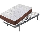 Colchón viscoelástico stylus + somier apolo | medida: 90x190 cm | con 4 patas de 32 cm