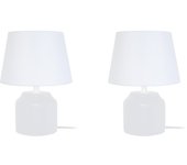 Lámpara de noche tosel mary b lt2 tela cilindro blanco, blanca d16 x h24 cm