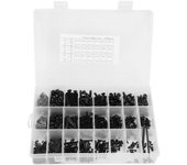 Juego de 1080 tornillos hexagonales, tuercas, pernos y arandelas planas de acero al carbono negro