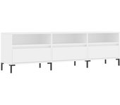 Mueble tv blanco 150x30x44,5 cm de madera contrachapada