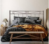 Cabecero de forja valenciano, color negro chocolate cabezal para cama de 105 cm, cama juvenil (110 cm x 125 )