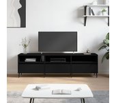 Mueble de tv | mueble de salón | mesa de tv madera contrachapada negro 150x30x44,5 cm cfw49545
