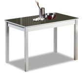 Mesa de cocina fija - 80x40 cm - estructura color aluminio - tapa cristal color grafito