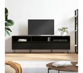 Mueble de tv | mueble de salón | mesa de tv madera contrachapada negro 150x30x44,5 cm cfw91982