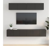 Set de 5 piezas muebles para tv | mueble de salón | mesa de tv madera contrachapada negro cfw45289