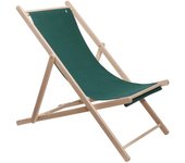 Hamaca de madera de haya plegable sin brazos estructura sin barniz lona color verde oscuro scalpers