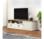 Mueble para tv | mueble de salón | mesa de tv vigo madera maciza de pino blanco 156x40x40 cm cfw89186