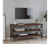 Mueble para tv | mueble de salón | mesa de tv madera contrachapada marrón roble 100x40x50 cm cfw73645