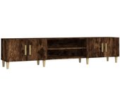 Mueble tv roble ahumado 180x31,5x40 cm madera contrachapada