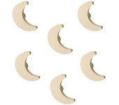 6 un. tirador pomo mueble bebé luna madera lacada beige claro arena 66x49mm