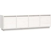 Mueble tv blanco 156x37x45 cm madera maciza de pino