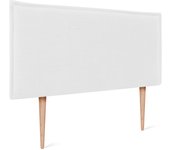 Dhome cabecero de lino natural liso con ribete 105x105cm con patas camas 105 - blanco
