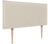 Dhome cabecero de lino natural liso con ribete 105x105cm con patas camas 105 - beige