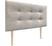 Dhome cabecero de tela aqualine capitoné 110x115cm con patas camas 105 - beige