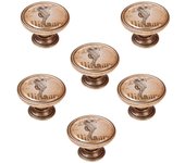 6 un. pomo tirador mueble vintage retro metal bronce envejecido estrella mar - diámetro 37mm