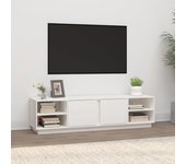 Mueble de tv | mueble de salón | mesa de tv madera maciza de pino blanco 156x40x40 cm cfw28660