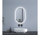 Espejo de baño led 450 x 750 mm, ovalado, antivaho, luminosidad regulable