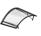 Arctom marquesina para puerta de aluminio antracita apus 150x80, placa compuesta opaca