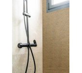 Mural en paneles para baño ratán natural - negro, pack 3 paneles: 1000 x 1000 mm