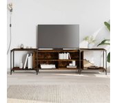 Mueble de tv | mueble de salón | mesa de tv madera de ingeniería roble ahumado 203x37x50 cm cfw61923
