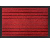 Acomoda textil – felpudo líneas para entrada, alfombra rectangular de goma antideslizante y resistente. (rojo, 90x150 cm)