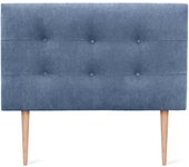 Dhome cabecero de tela aqualine capitoné 105x115cm con patas camas 105 - azul